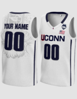 Customized UCONN White Basketball Jersey