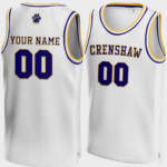 Customized Crenshaw White High School Basketball Jersey