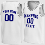 Customized White Memphis State University Basketball Jersey
