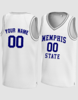 Customized White Memphis State University Basketball Jersey