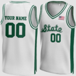 Customized White Michigan State Basketball Jersey