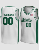 Customized White Michigan State Basketball Jersey