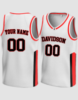 Customized White Davidson Basketball Jersey