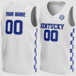 Customized White Kentucky Wildcats Basketball Jersey
