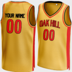 Customized Yellow Oak Hill Basketball Jersey