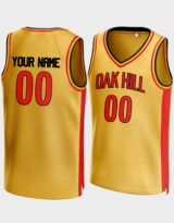 Customized Yellow Oak Hill Basketball Jersey