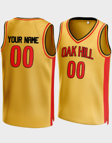 Customized Yellow Oak Hill Basketball Jersey