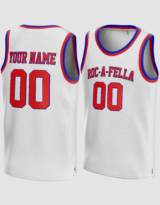 Customized White Roc-A-Fella Basketball Jersey