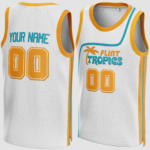 Customized White Flint Tropics Basketball Jersey