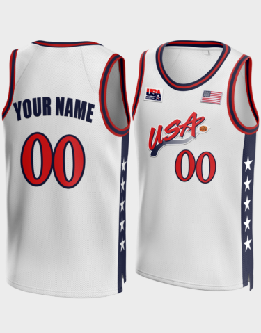 Customized White USA Dream Team Basketball Jersey