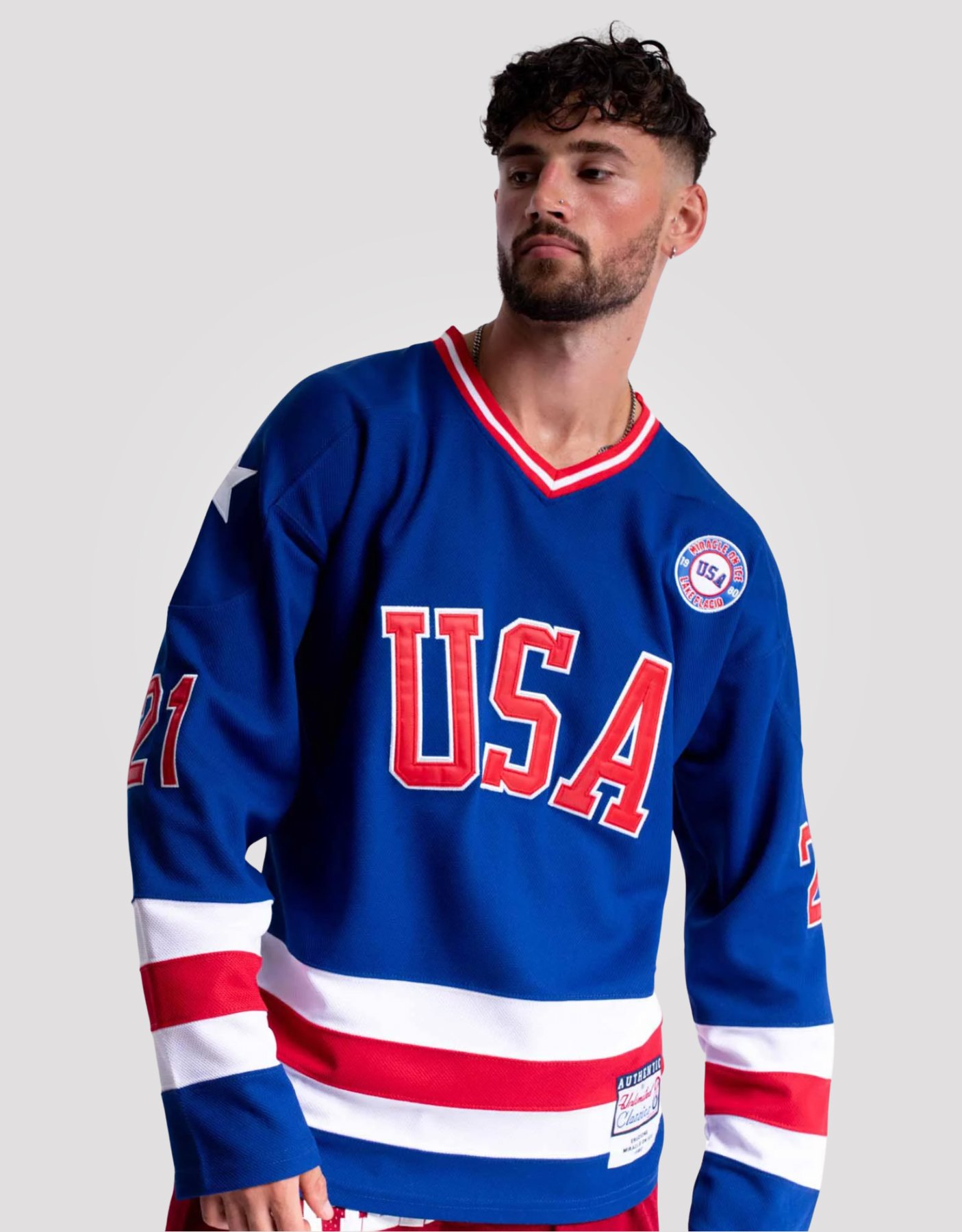 Mike Eruzione #21 Miracle Team USA Hockey Jersey