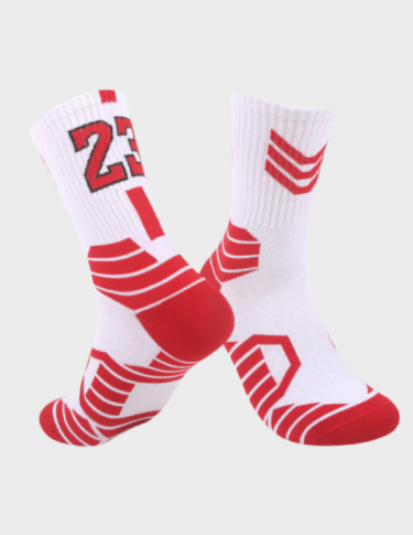#23 White Red Everyday Lightweight Training Socks