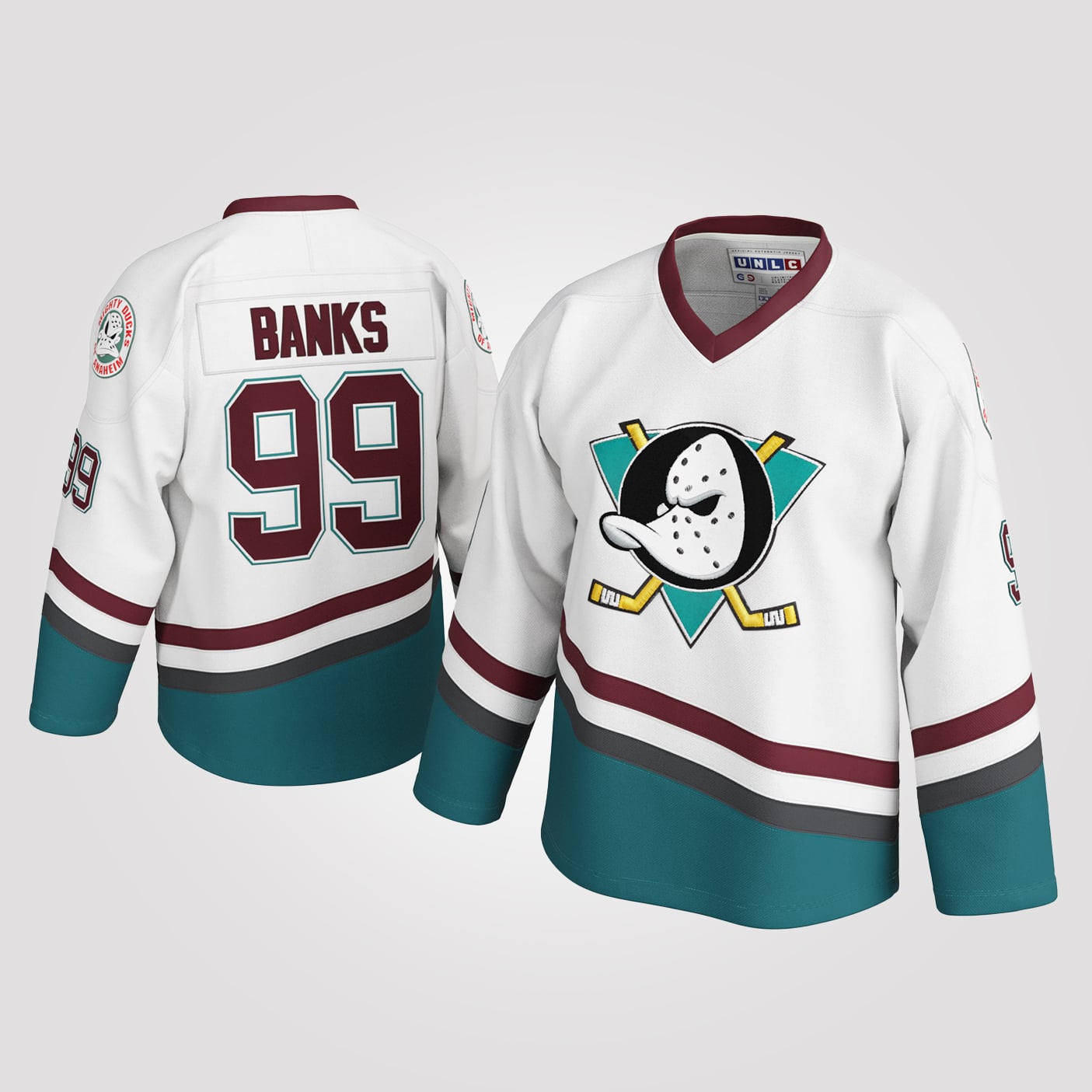 Adam Banks Maillot Hockey Mighty Ducks #99 Jersey Blanc Cousu – Maillot Hockey Sur Glace S-XXXL