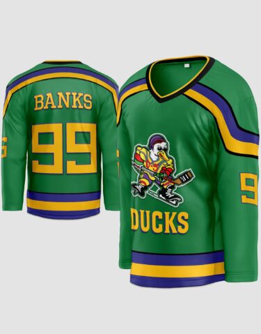 YOUTH Adam Banks #99 Mighty Ducks Hockey Jersey