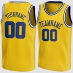 Custom Gold Royal-White Round Neck Basketball Jersey