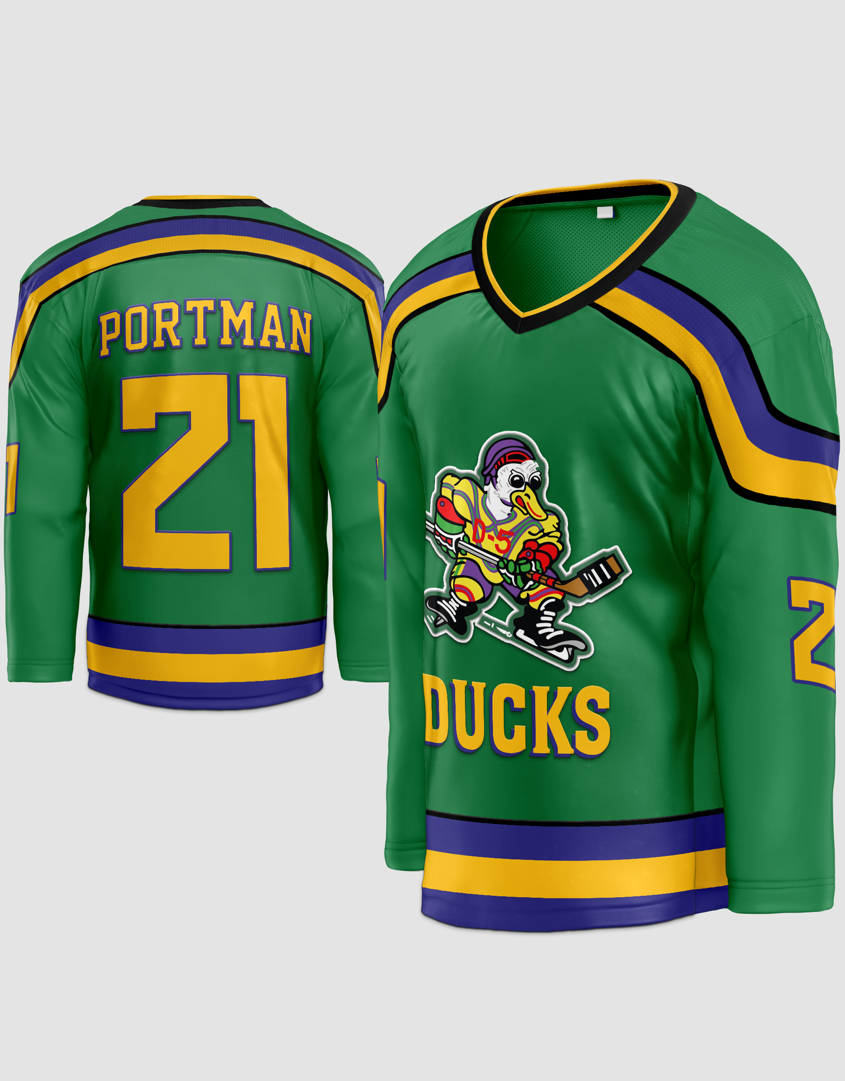 Youth Dean Portman 21 the Mighty Ducks Hockey Jersey all 