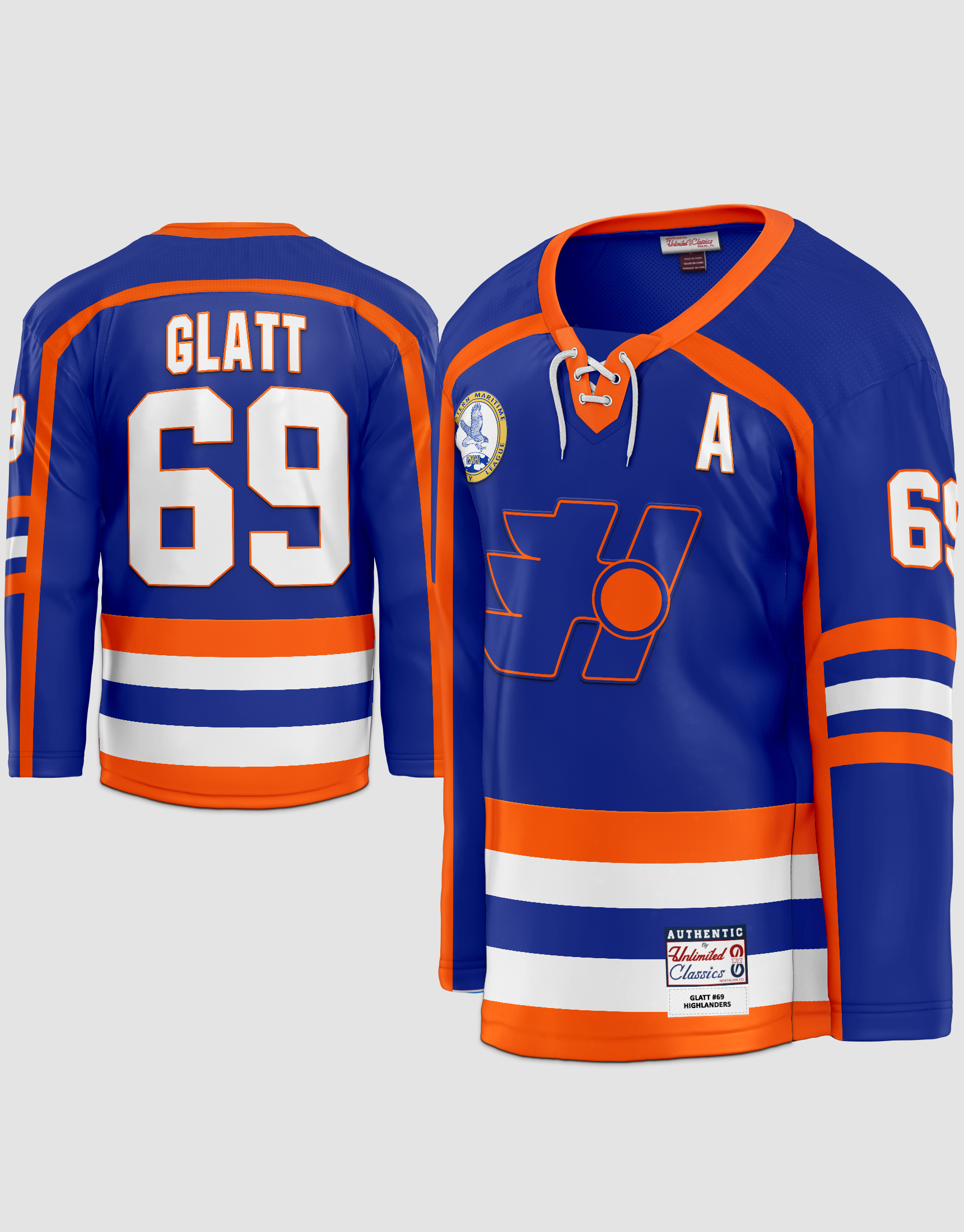 Youth Doug Glatt #69 Goon Halifax Highlanders Hockey Jersey