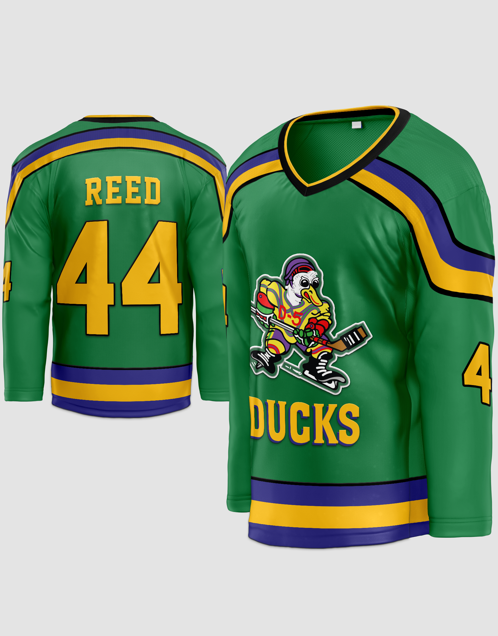 Fulton Reed #44 Mighty Ducks Movie Hockey Green Jersey