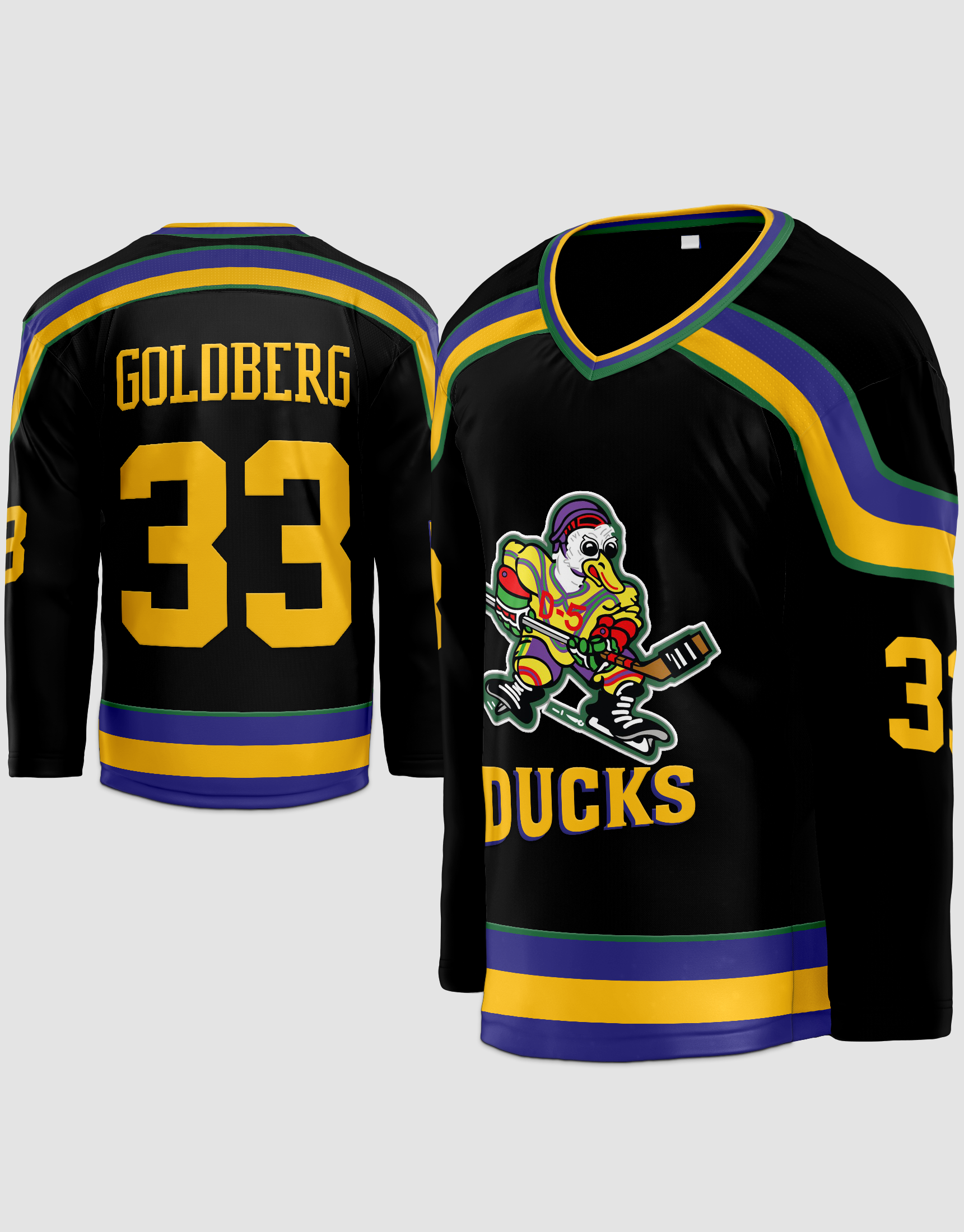 Greg Goldberg #33 Mighty Ducks Black Edition Hockey – 99Jersey