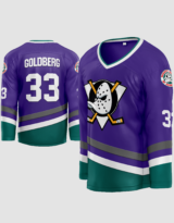 Greg Goldberg #33 Mighty Ducks Purple Hockey Jersey