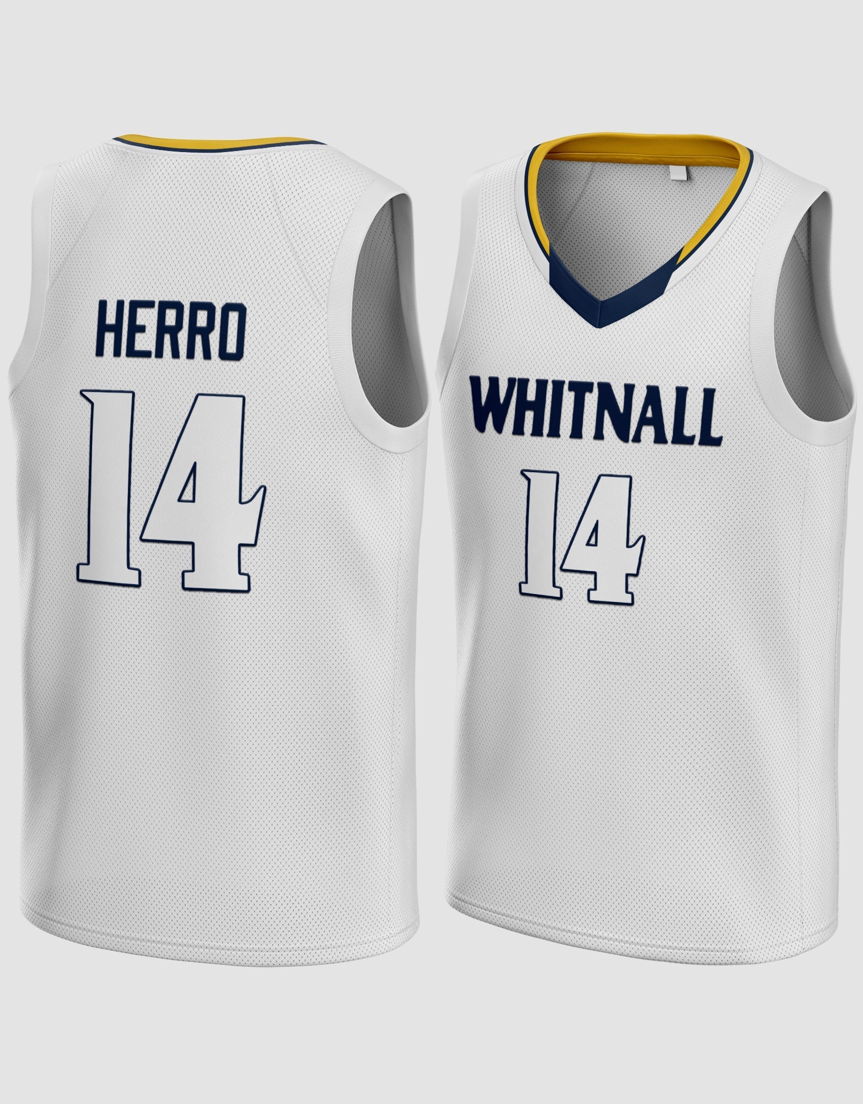 High School Basketball Jersey Tyler Herro #14 Whitnall Navy