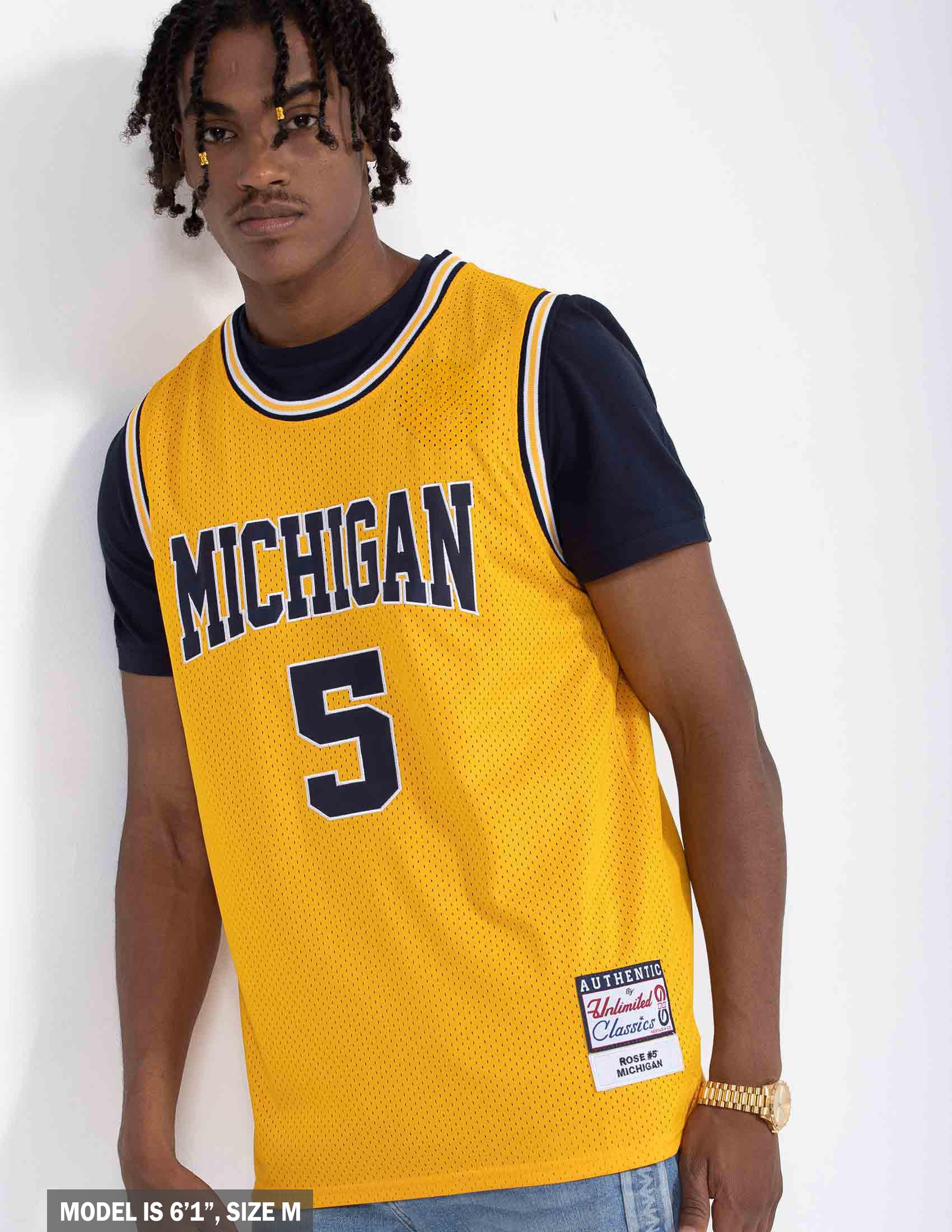 Jalen Rose #5 Michigan Wolverines Fab Five Jersey