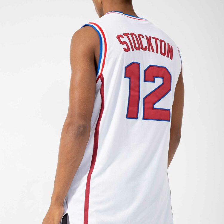 John Stockton #12 Gonzaga University College White Basketball Stitched Jersey