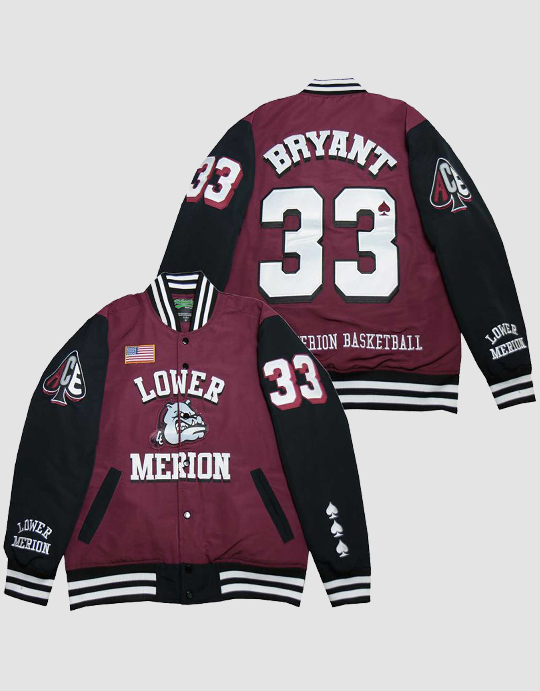 Kobe Bryant #33 Lower Merion Gray Varsity Jacket XL