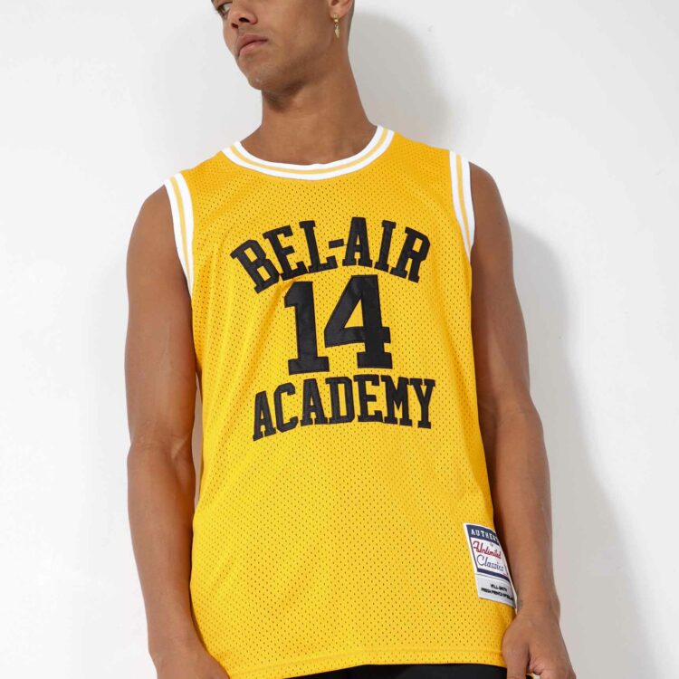 Man wearing Will Smith #14  Bel-Air Academy Basketball Jersey