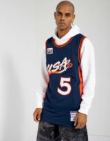 Grant Hill #5 USA Dream Team Navy Basketball Jersey