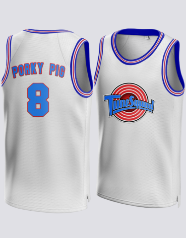 Porky Pig #8 Space Jam Tune Squad Basketball Jersey