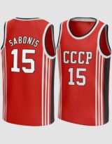 Arvydas Sabonis #15 CCCP Russia Basketball Jersey