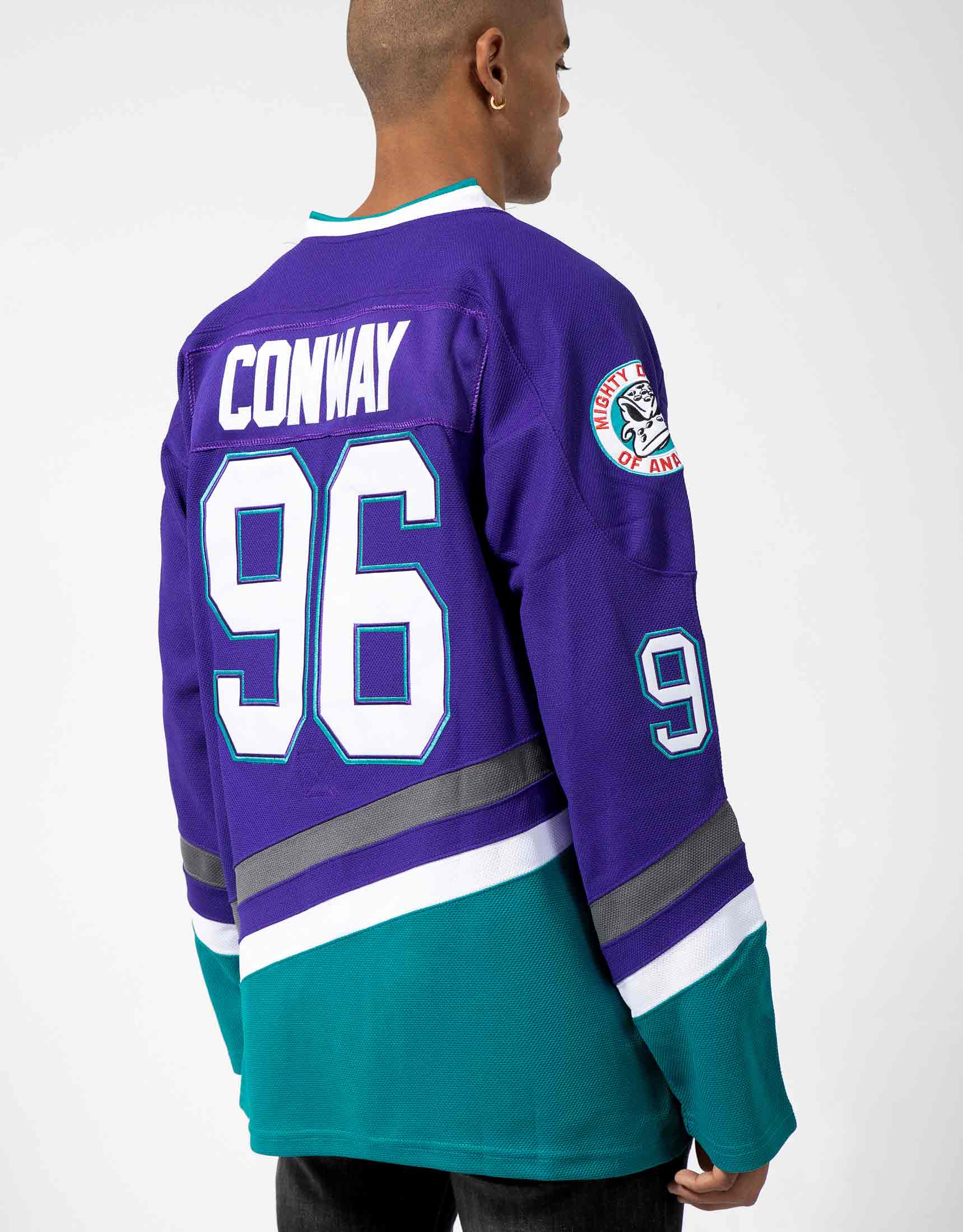 Your Team Charlie Conway #96 Mighty Ducks Movie Ice Hockey Jersey Black, Men's, Size: Small
