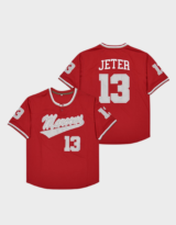 Derek Jeter #13 Kalamazoo Central Maroon Baseball Jersey