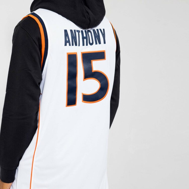 White Back Carmelo Anthony #15 NCAA Syracuse Black College Basketball Jersey