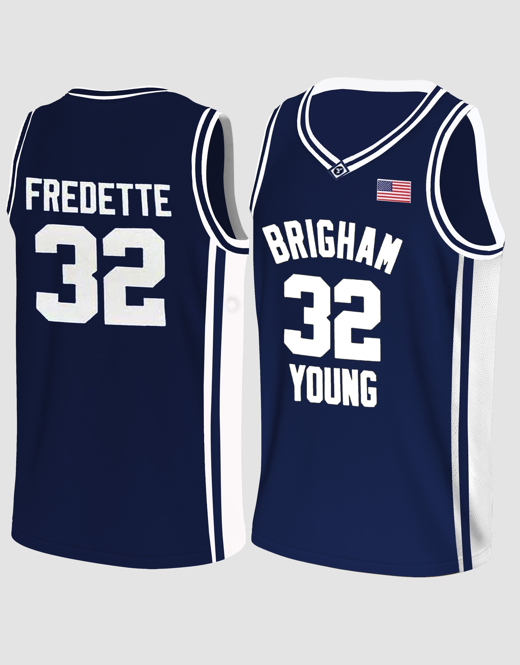 BYU Cougars No32 Jimmer Fredette Navy Blue Basketball Stitched NCAA Jersey