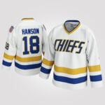 Jeff Hanson #18 Charlestown Chiefs Slapshot Hockey