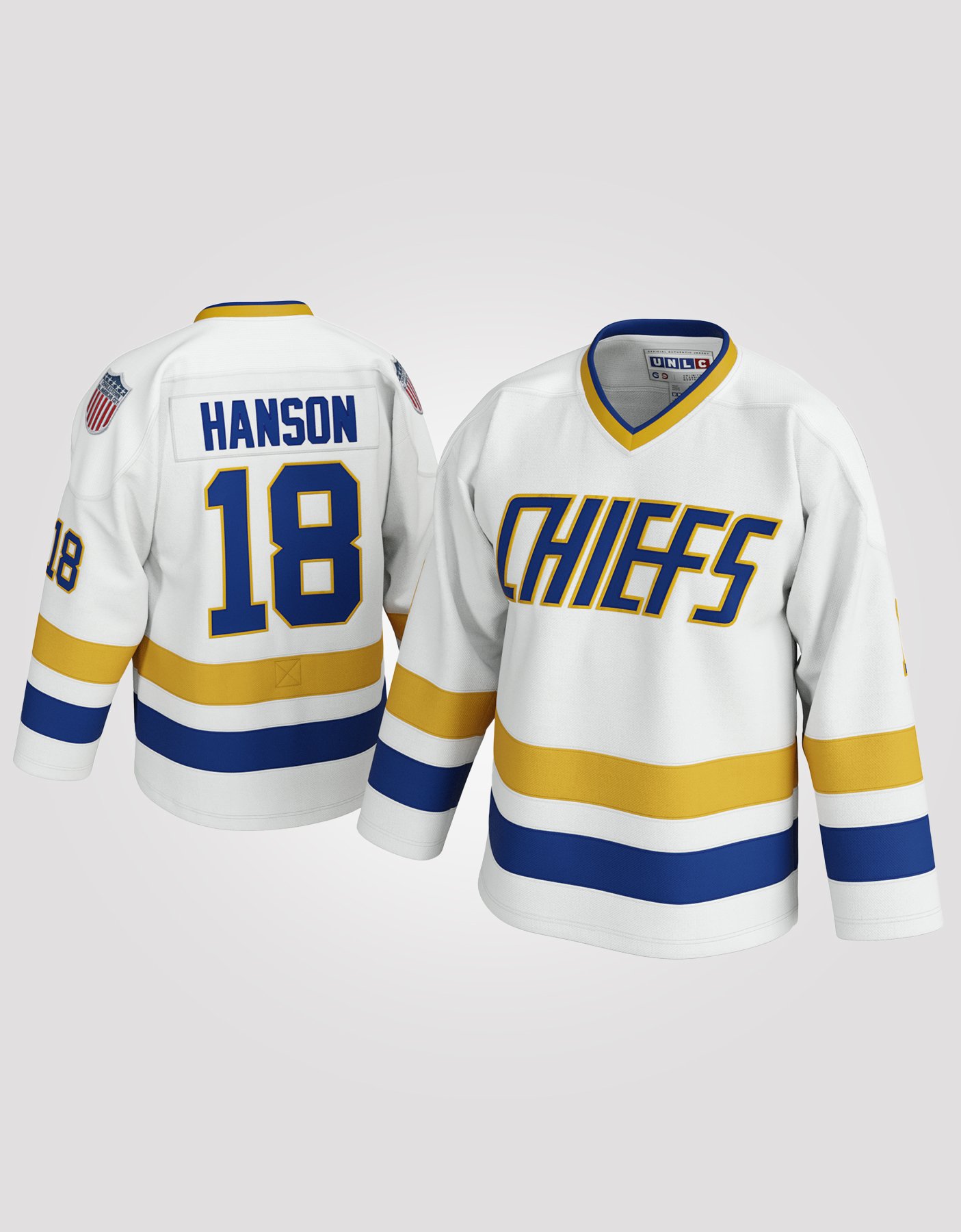 Jeff Hanson #18 Charlestown Chiefs Slapshot Hockey
