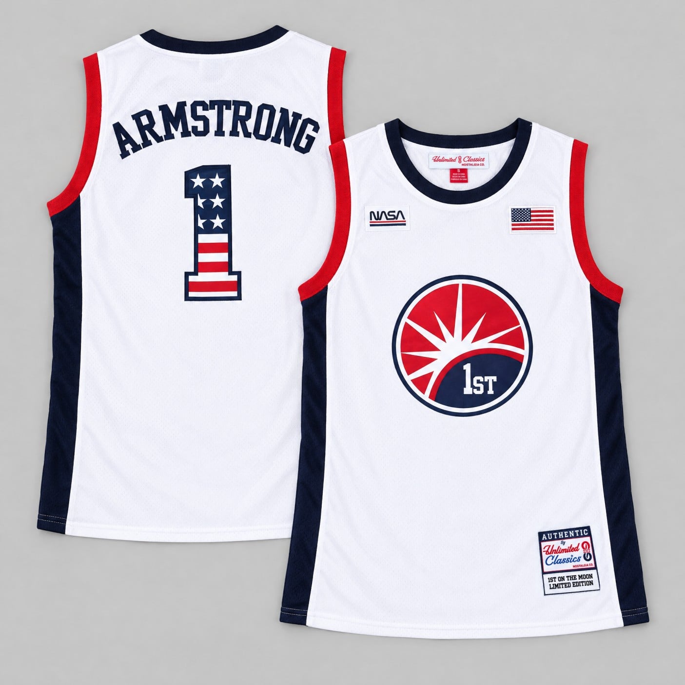 NASA Neil Armstrong 1st on the Moon Basketball Jersey