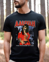 Aaliyah Red Outfit Distressed T-Shirt