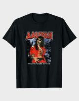 Aaliyah Red Outfit Distressed T-Shirt