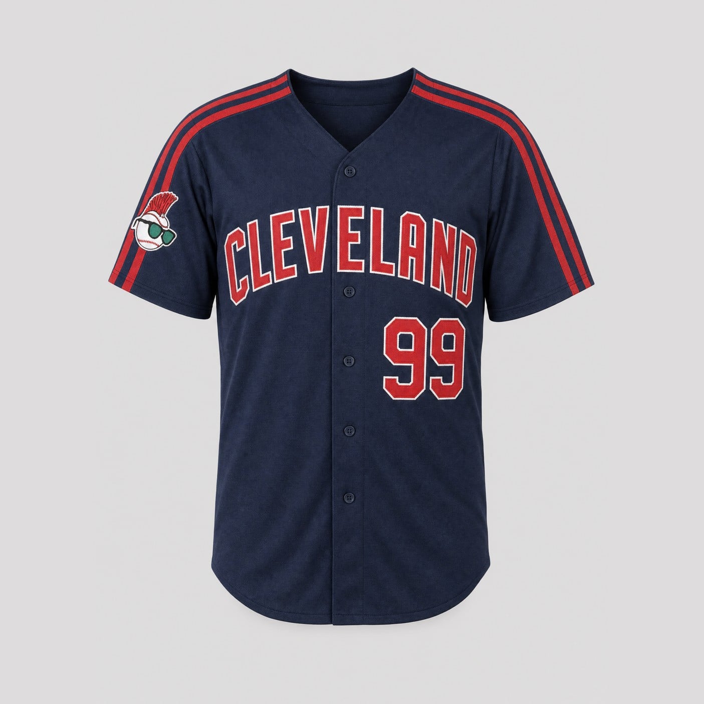 Ricky Vaughn #99 Cleveland Major League movie baseball jersey, Dark Blue, front