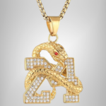 Kobe Bryant 18K Gold Plated Memorial 24 Legend Snake Necklace