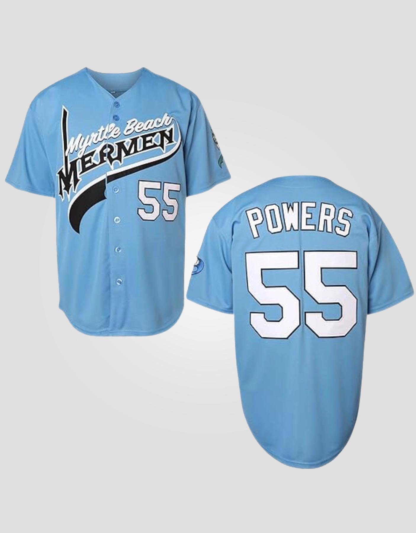 Kenny Powers #55 Myrtle Beach Mermen Stitched Baseball Jersey