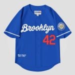 Jackie Robinson #42 Button Down Brooklyn Baseball Jersey