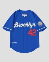 Jackie Robinson #42 Button Down Brooklyn Baseball Jersey