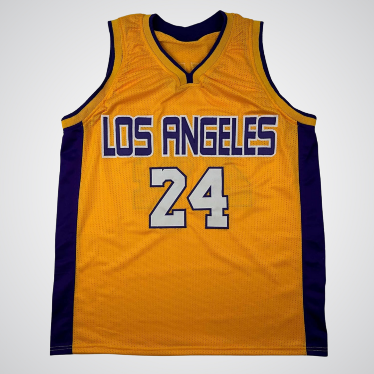 Facsimile Autographed Kobe Bryant #24 Los Angeles Basketball Jersey