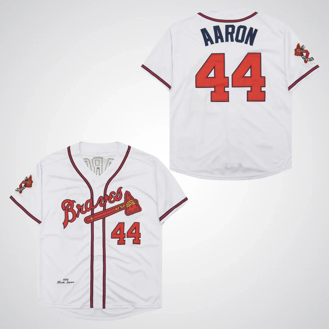 Hank Aaron #44 Braves Baseball Jersey