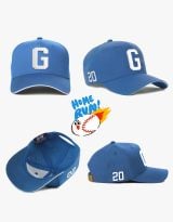 Josh Gibson “G” Adjustable Home Run Strapback Hat Blue Baseball Cap