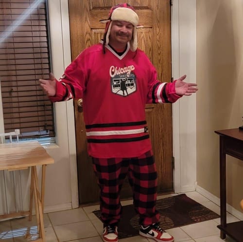 Cousin Eddie #2 Chicago Shitters Christmas Vacation Style Hockey Jersey photo review